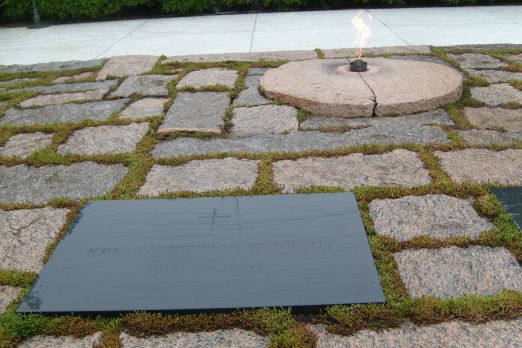 President John F. Kennedy's grave and eternal flame
