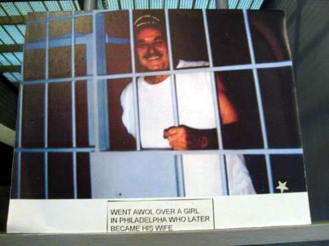 Serving time for the love of a good woman
Apparently the Navy hadn't seen "Good Will Hunting" and wasn't buying "Had to see about a girl" as a good excuse for AWOL. At least she later married him.
