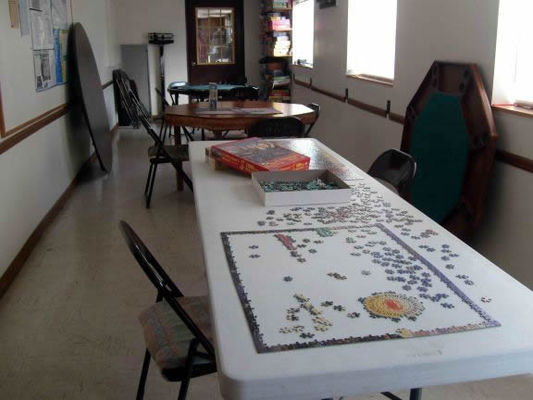 Gaming and puzzle room
I finished 2 puzzles and started a third while there. The laundry room is just beyond and they also provide a nice clothesline.
