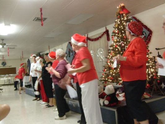 12 days of Christmas performers at the Christmas dinner
