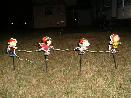 My Christmas yard decoration
Linus, Lucy, Snoopy, and Charlie Brown skating.

