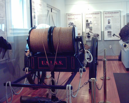 Surf cart
The cart contains a lot of rope and charges to catapult it out to ships in distress near the beach. Along with the rope, instructions are sent tied to it. Beach rescues can be among the most dangerous. Can you imagine pushing this thing a mile through sand to get it in the right location?
