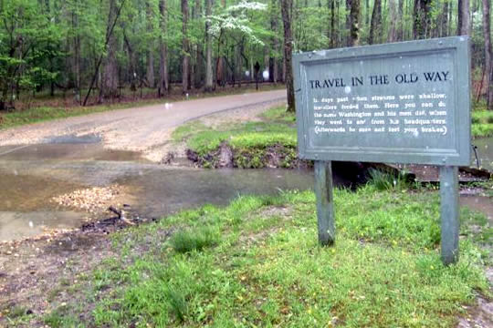 The stream
Drive slow. They make you ford the stream here on purpose as they would have back then. Check your brakes when you are past it.
