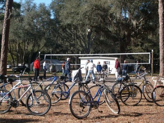 EVERYONE in the resort rides a bike to get around. Just older kids at play.
