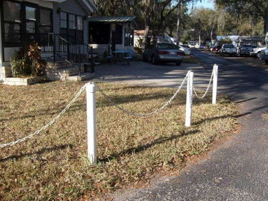 More PVC pipe use
This park more than any other I have seen has found numerous uses for the pipe. Here they made a fence from it and plastic chain. I also saw a large signpost and small one made from it. Game equipment is also made from it. PVC pipe can be used as markers for utilities and hazards. I have also seen tables and clotheslines made from it. I am considering building an outdoor habitat for my cat from it. Pretty useful stuff!
